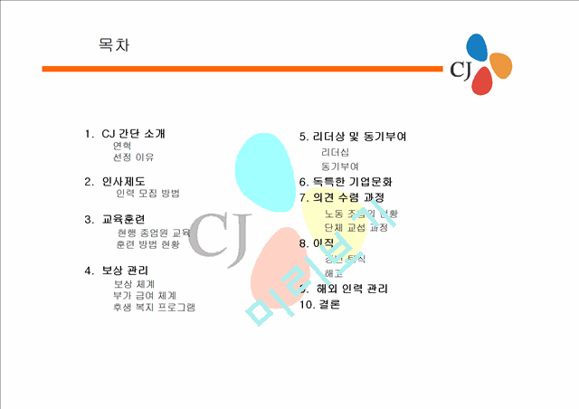 [기업문화]기업분석-CJ 조사 발표.ppt